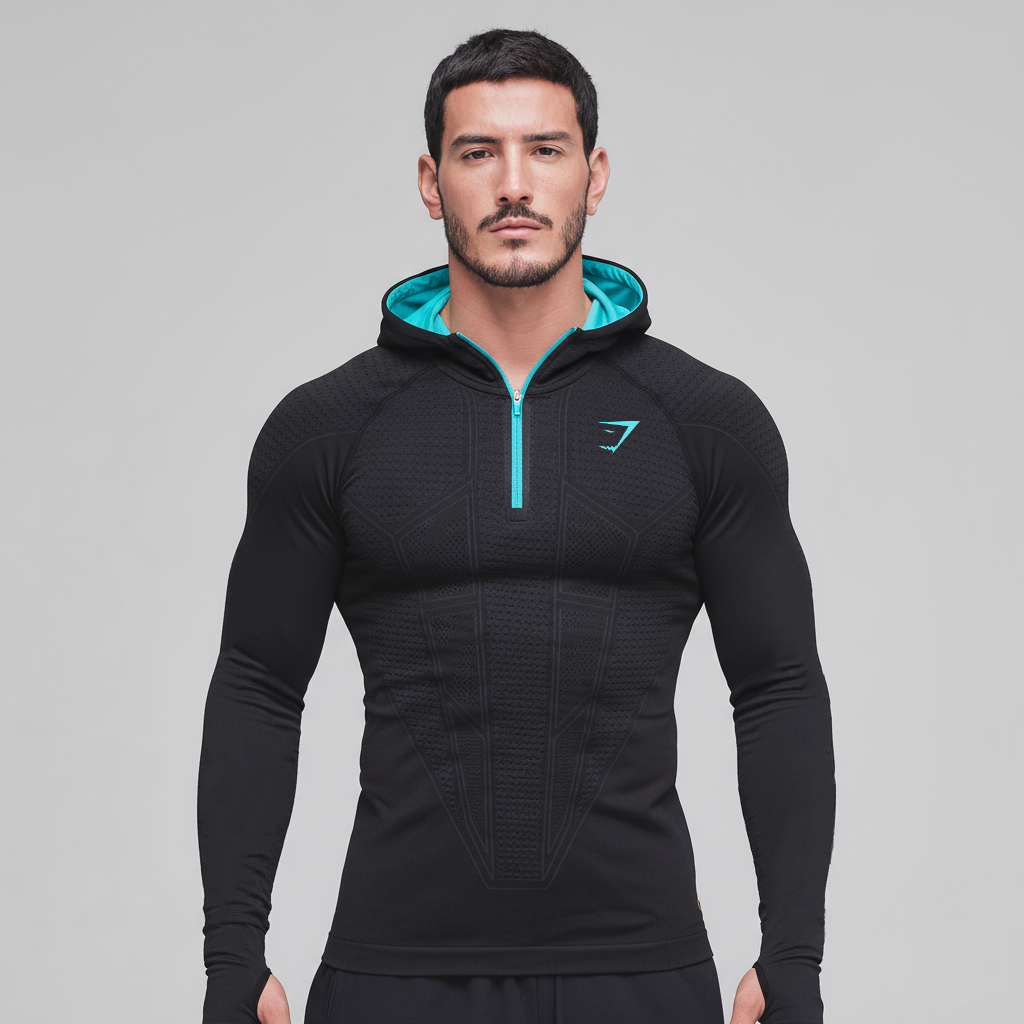 Onyx v1 Hoodie - Black/Cyan